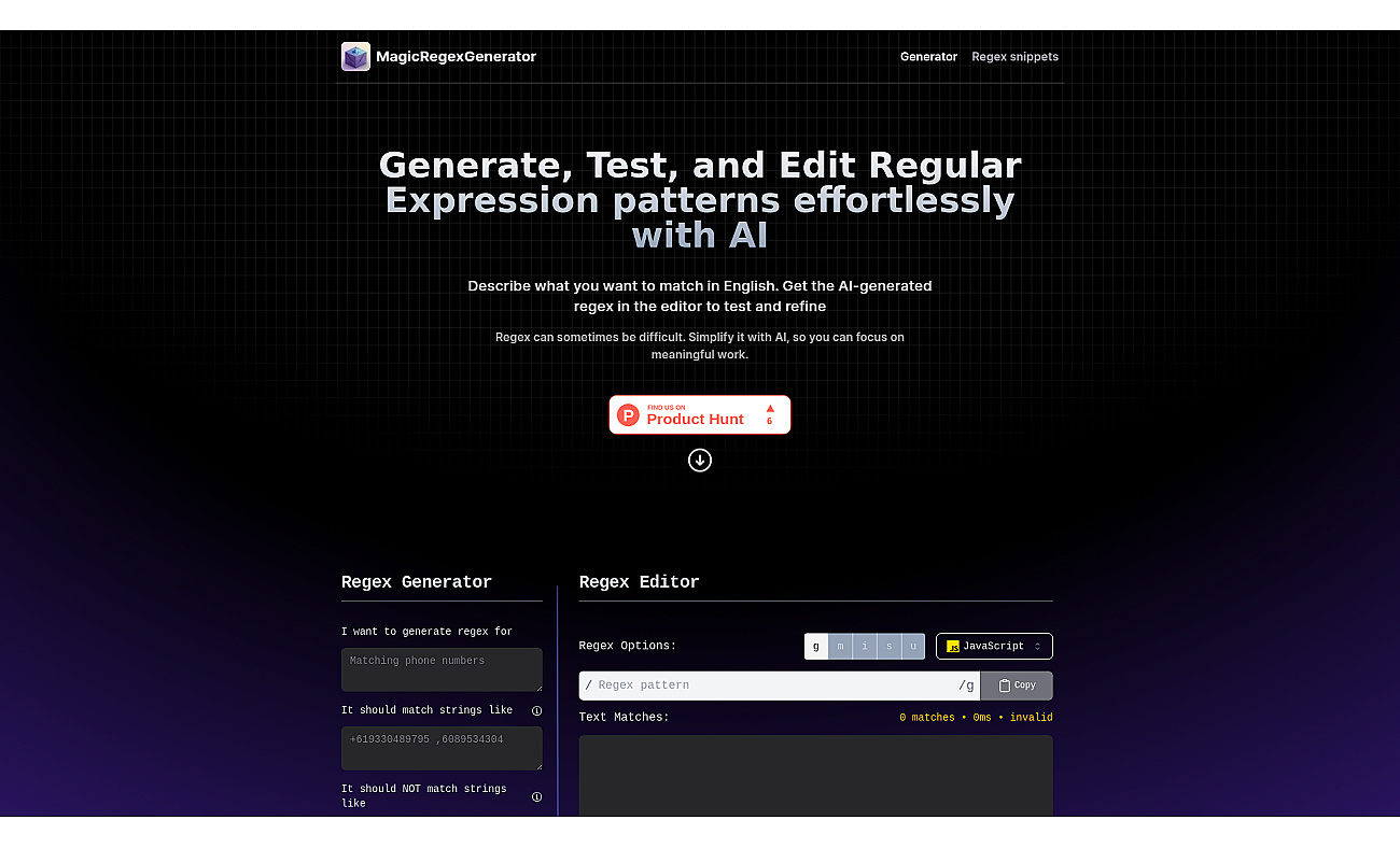 Magic Regex Generator screenshot