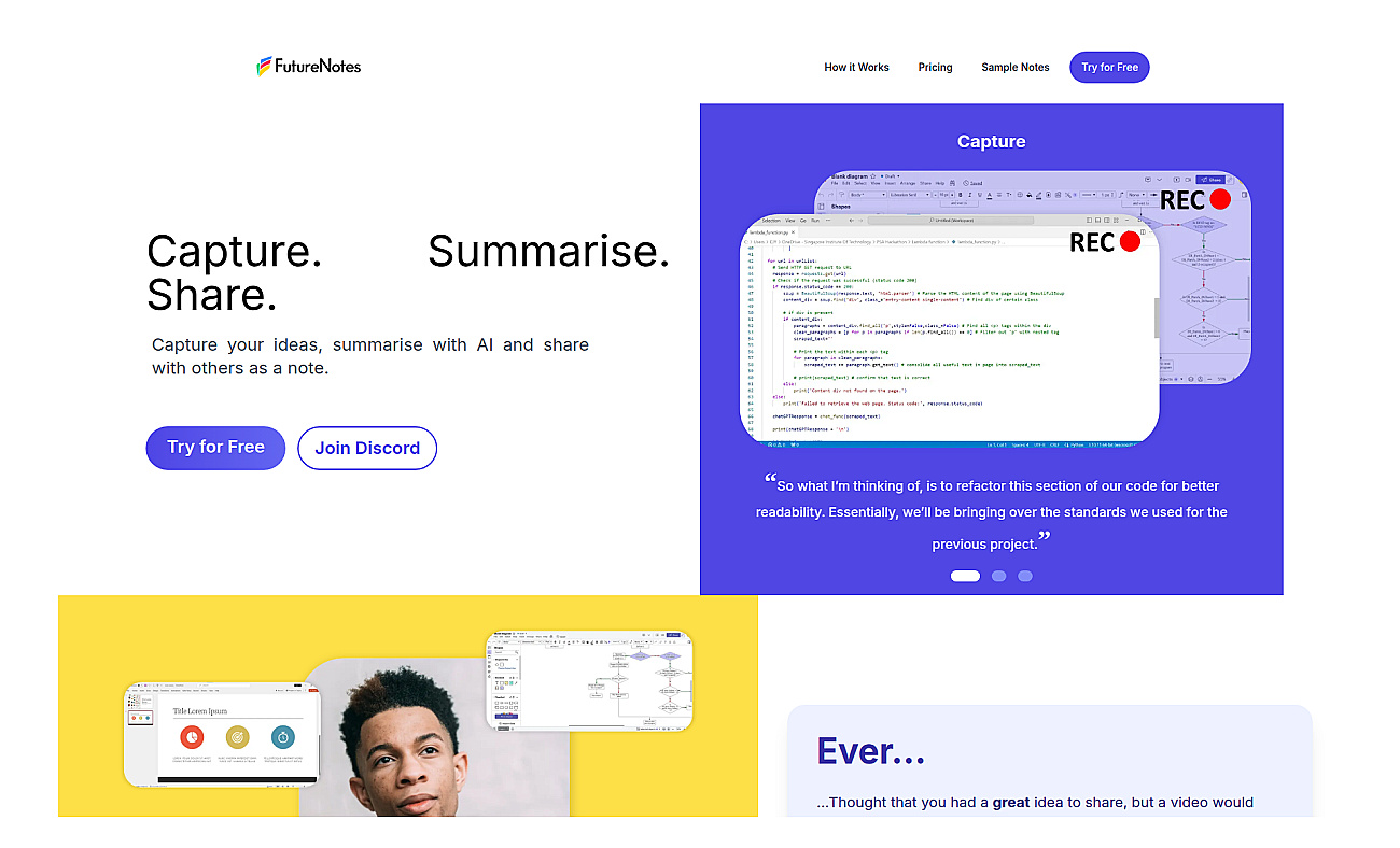 Futurenotes screenshot