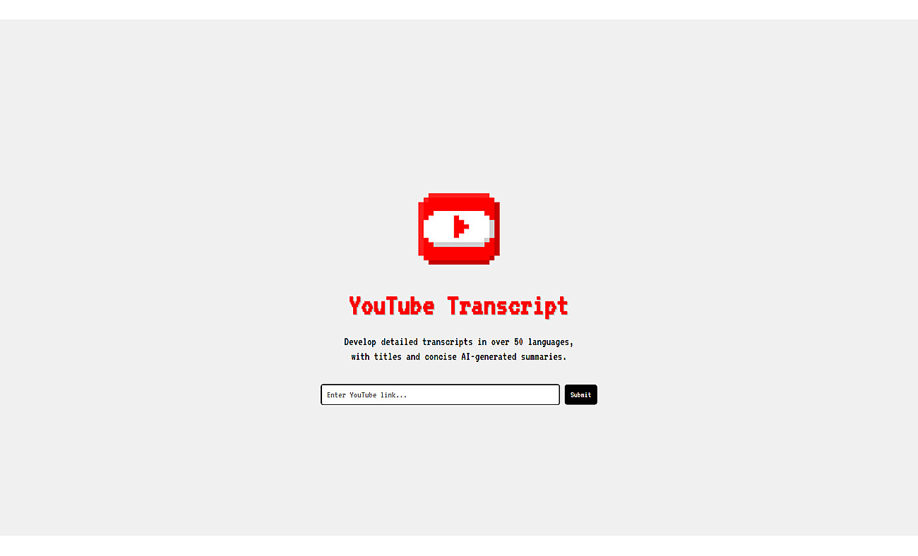 Youtube Transcript AI screenshot
