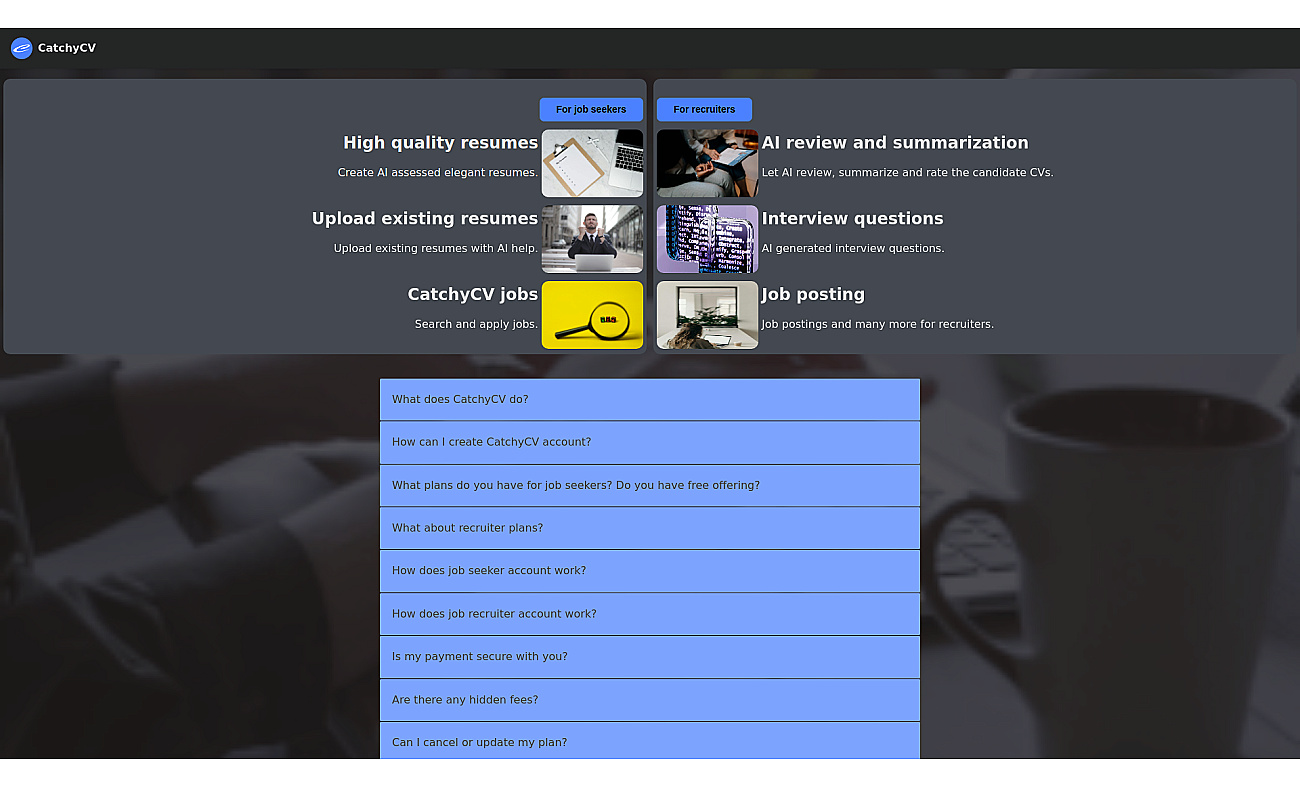 CatchyCV screenshot