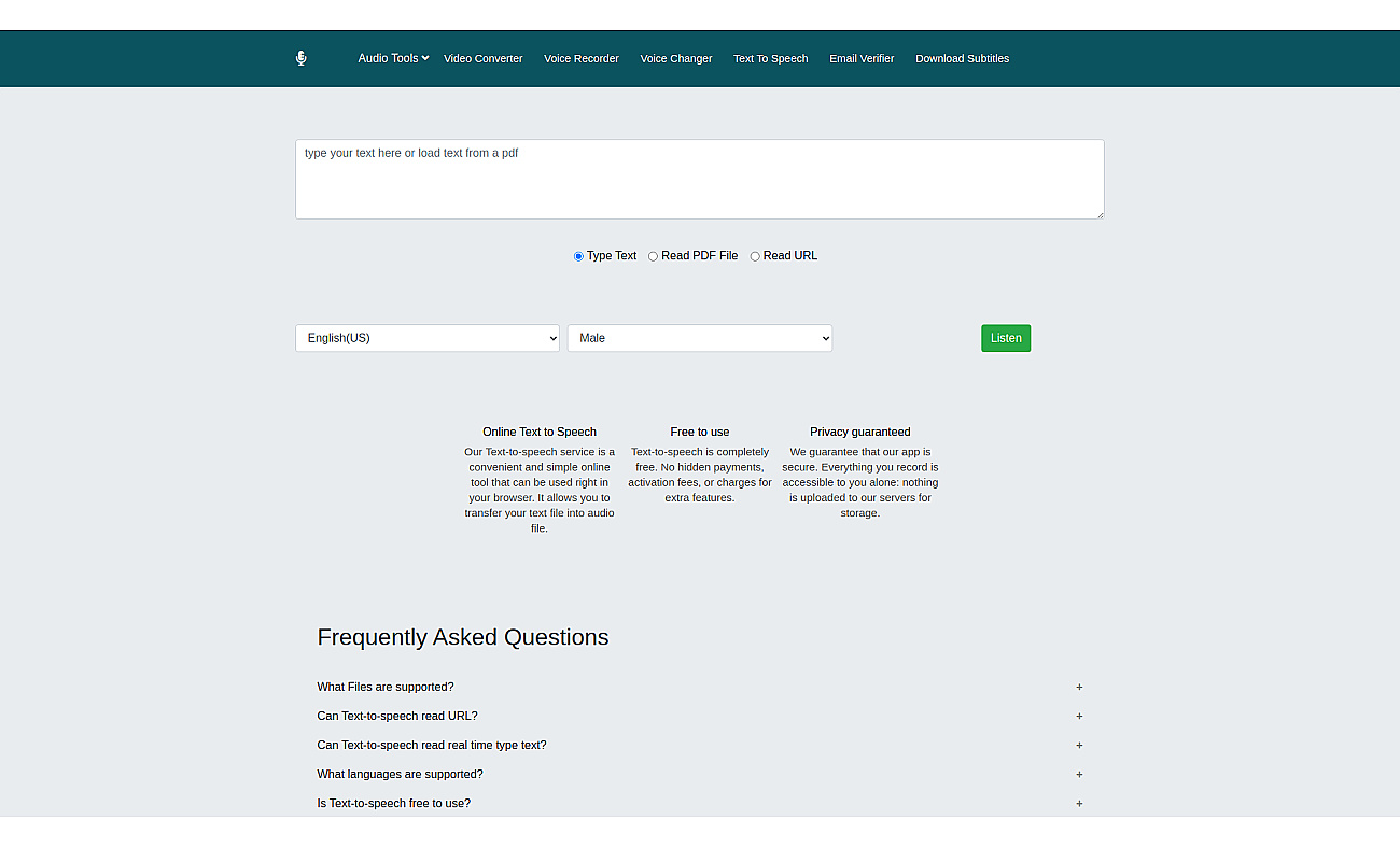 Text-to-Speech screenshot