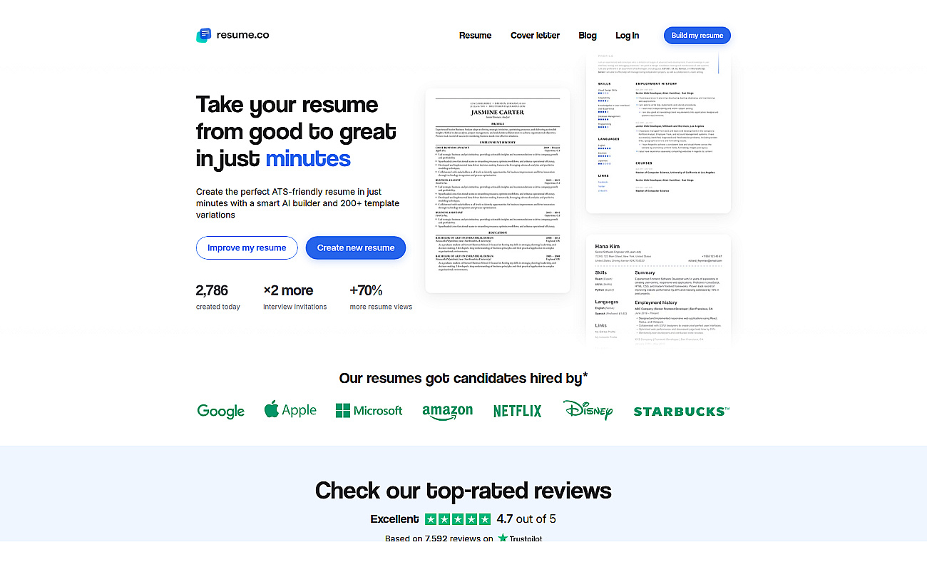 Resume.co screenshot