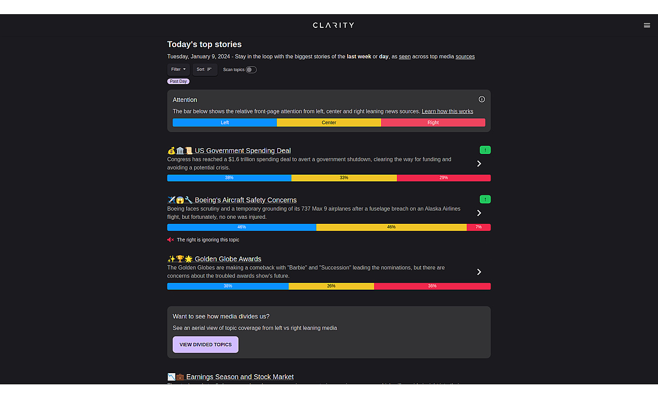Clarity screenshot