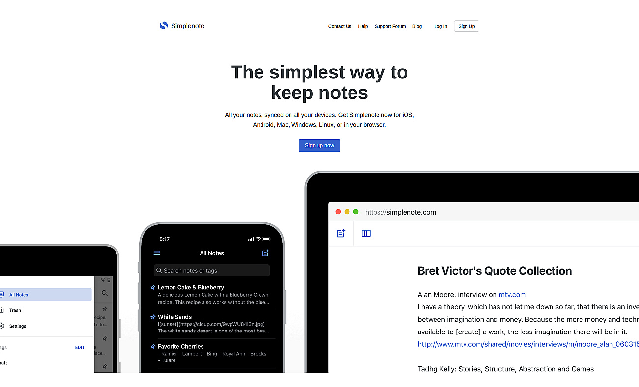Simplenote screenshot