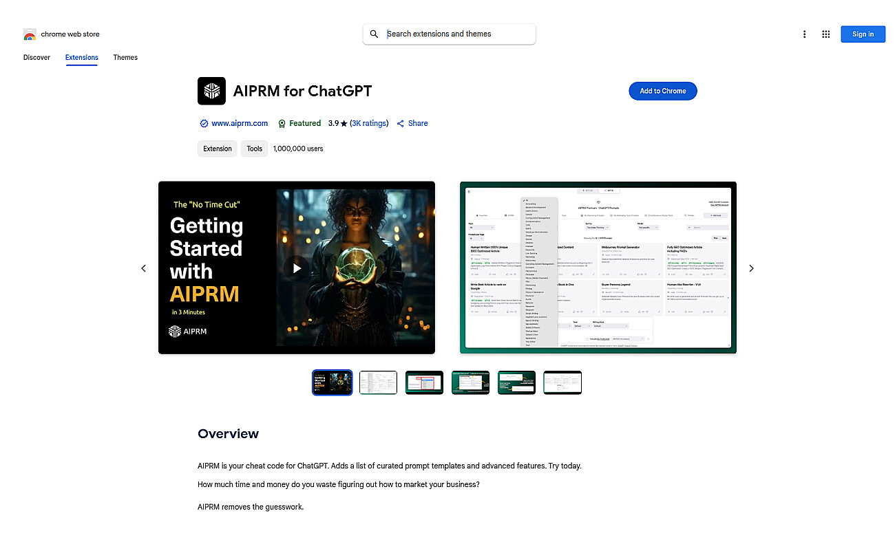 AIPRM for ChatGPT screenshot