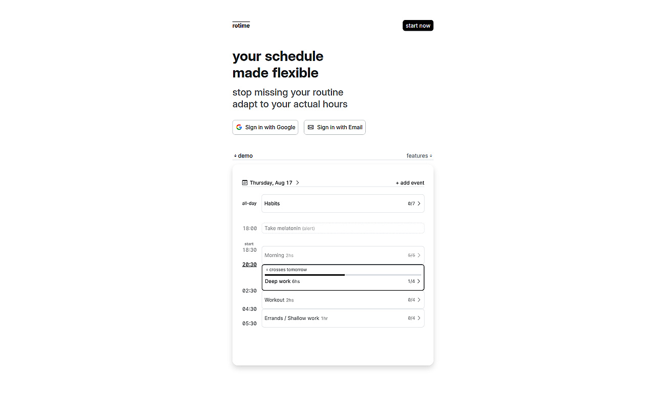 rotime screenshot