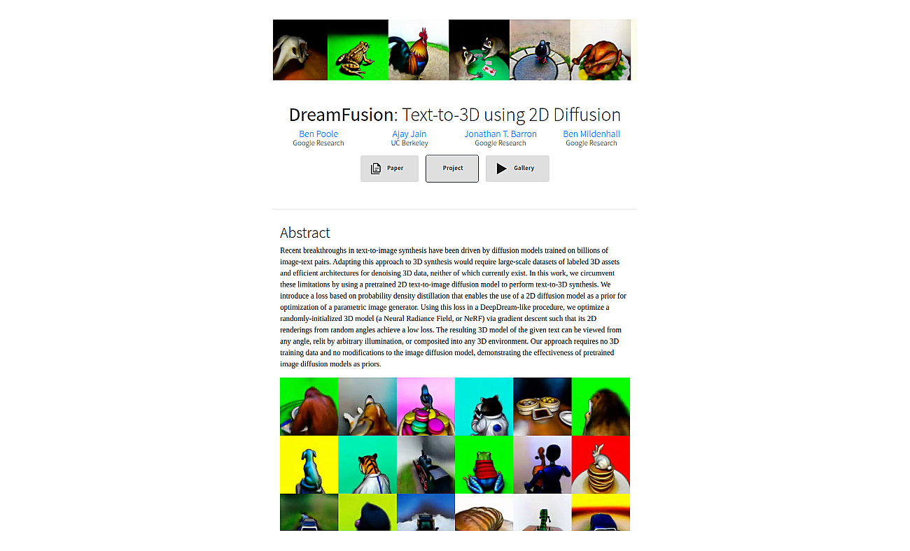 DreamFusion screenshot