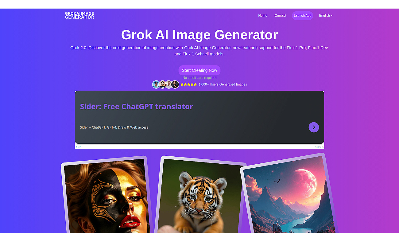 Grok AI Image Generator 2.0 screenshot
