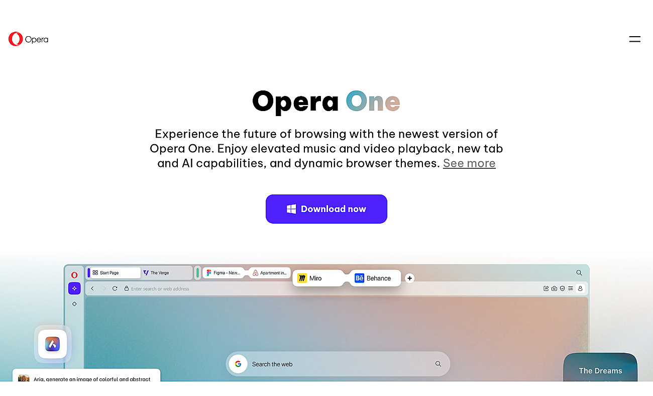 Opera One Browser screenshot