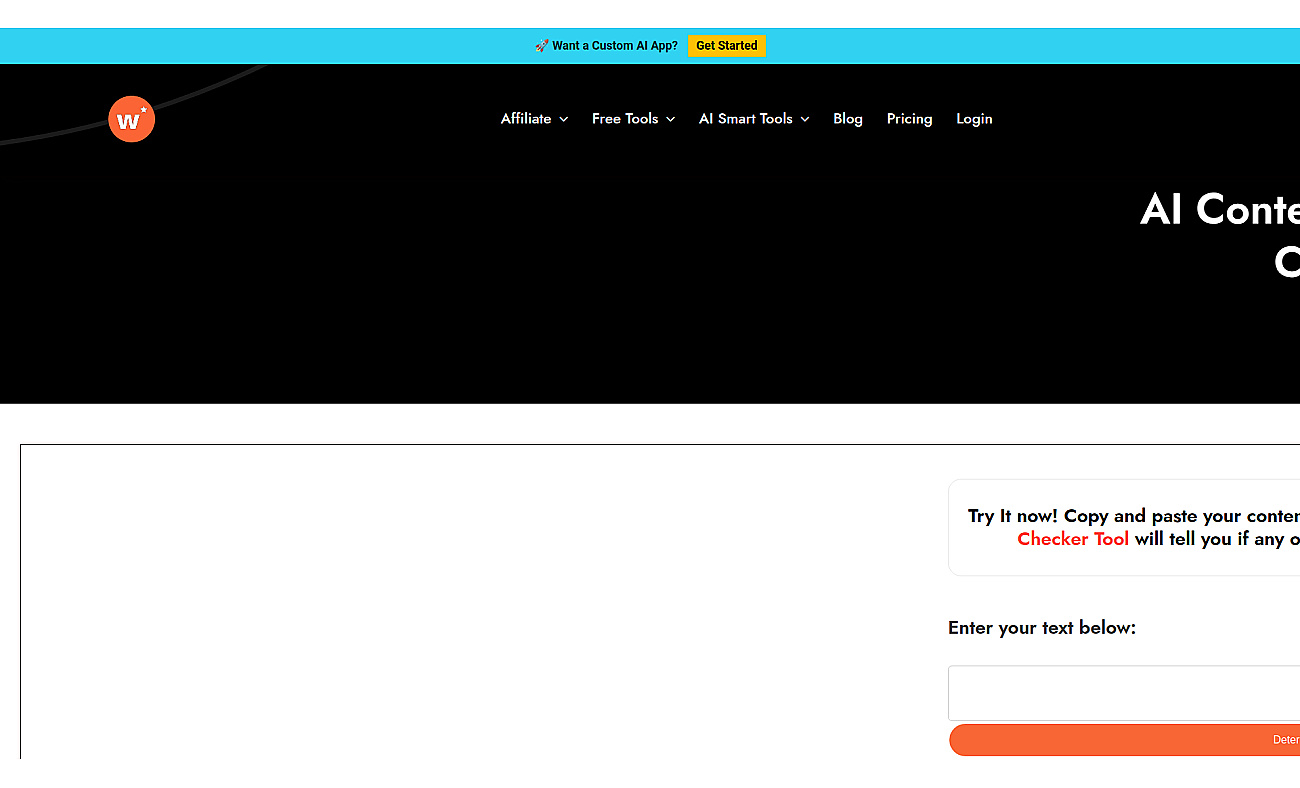 Writecream AI Content Detector screenshot