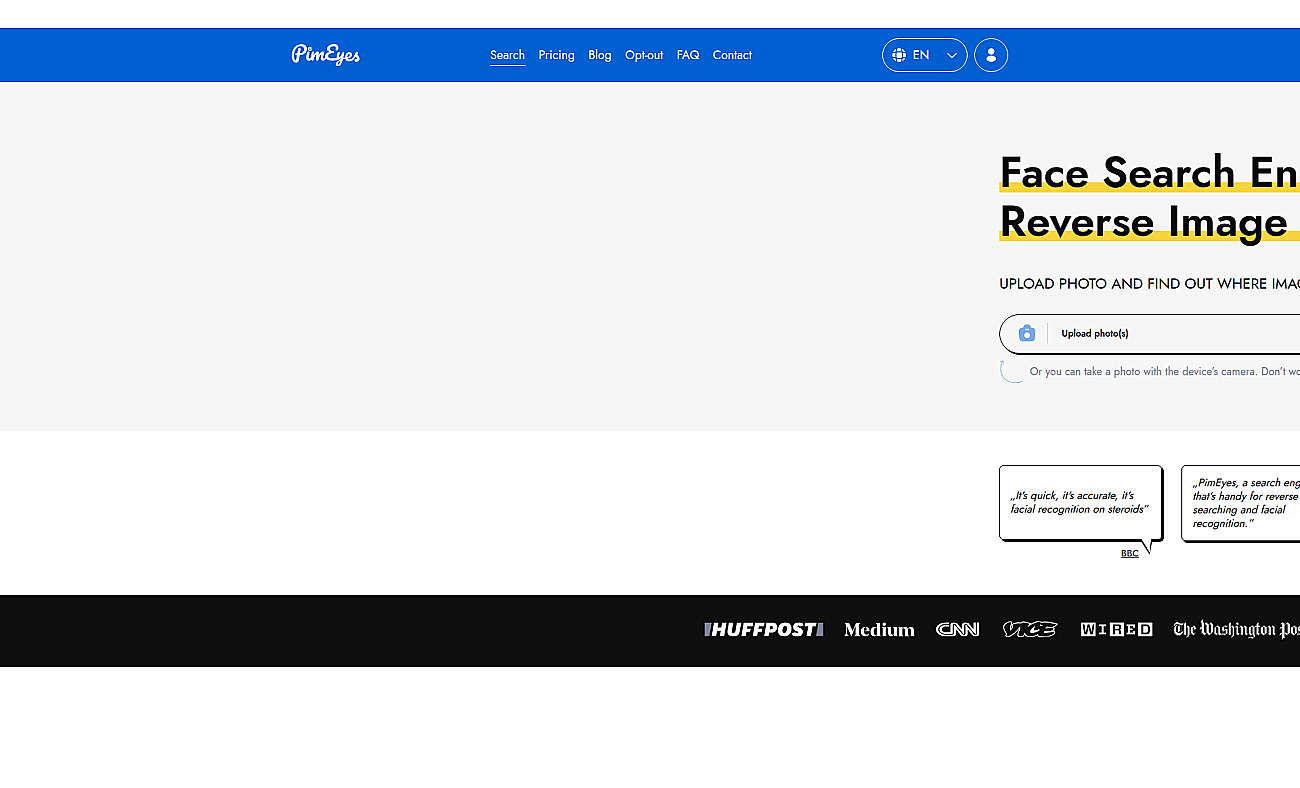 Pimeye screenshot