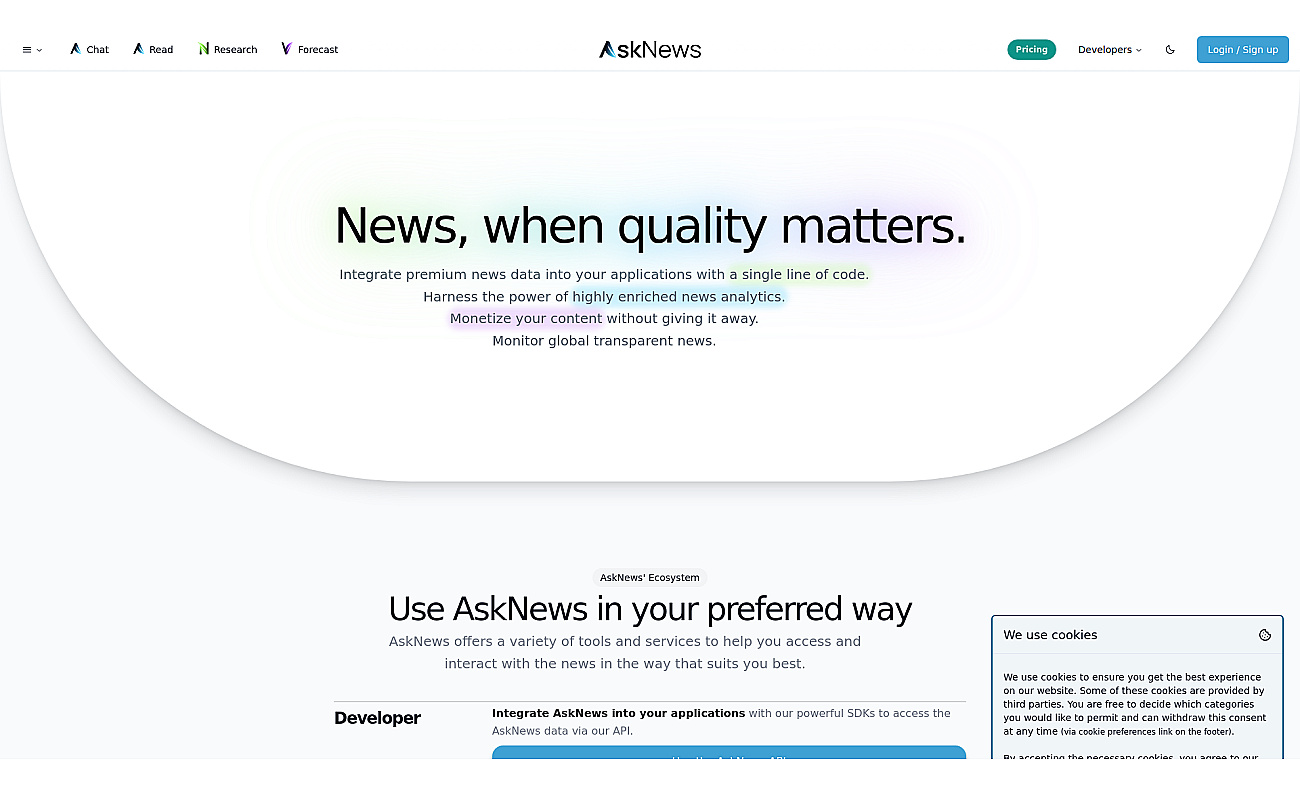 AskNews screenshot