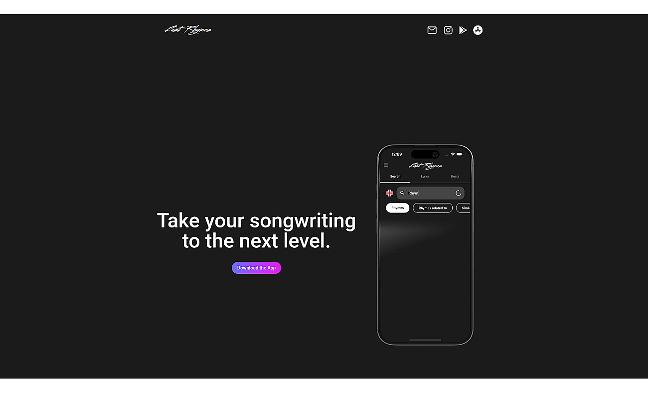 Fast rhymes screenshot