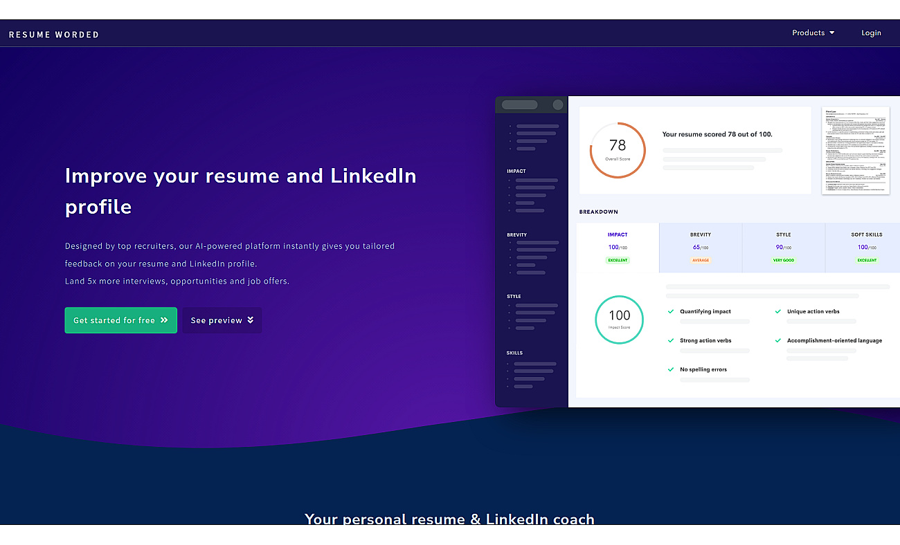 Resume Worded screenshot