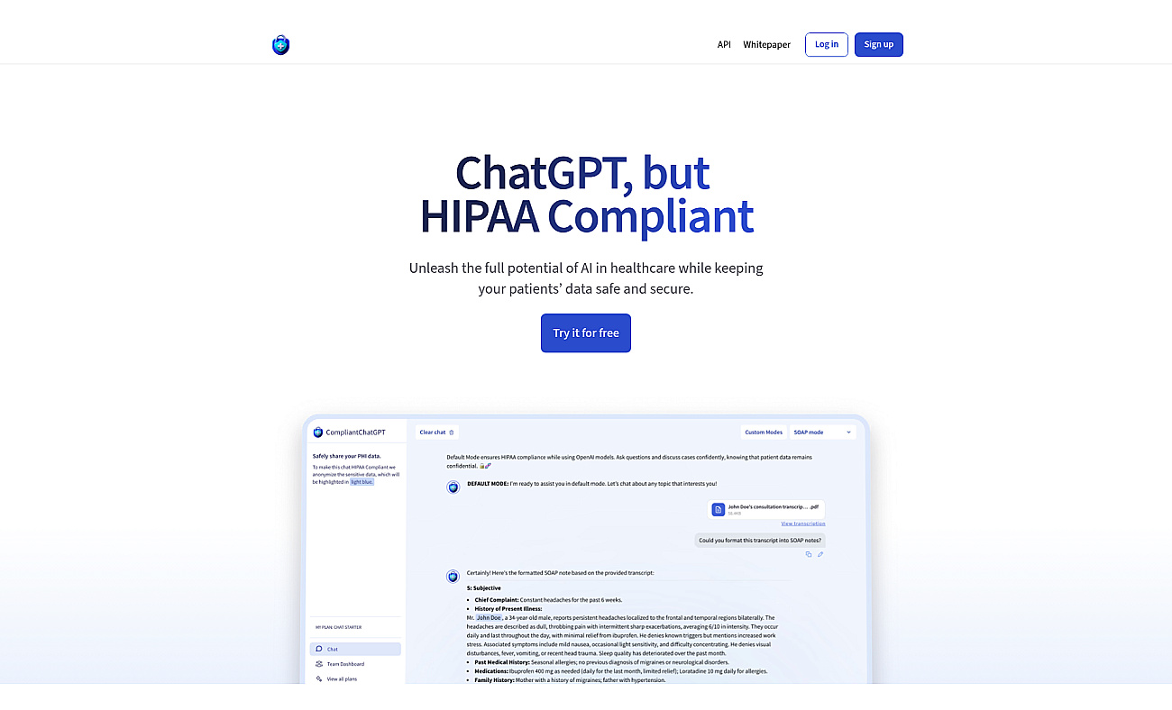 CompliantChatGPT screenshot