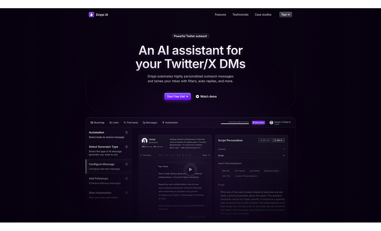 Drippi.ai screenshot