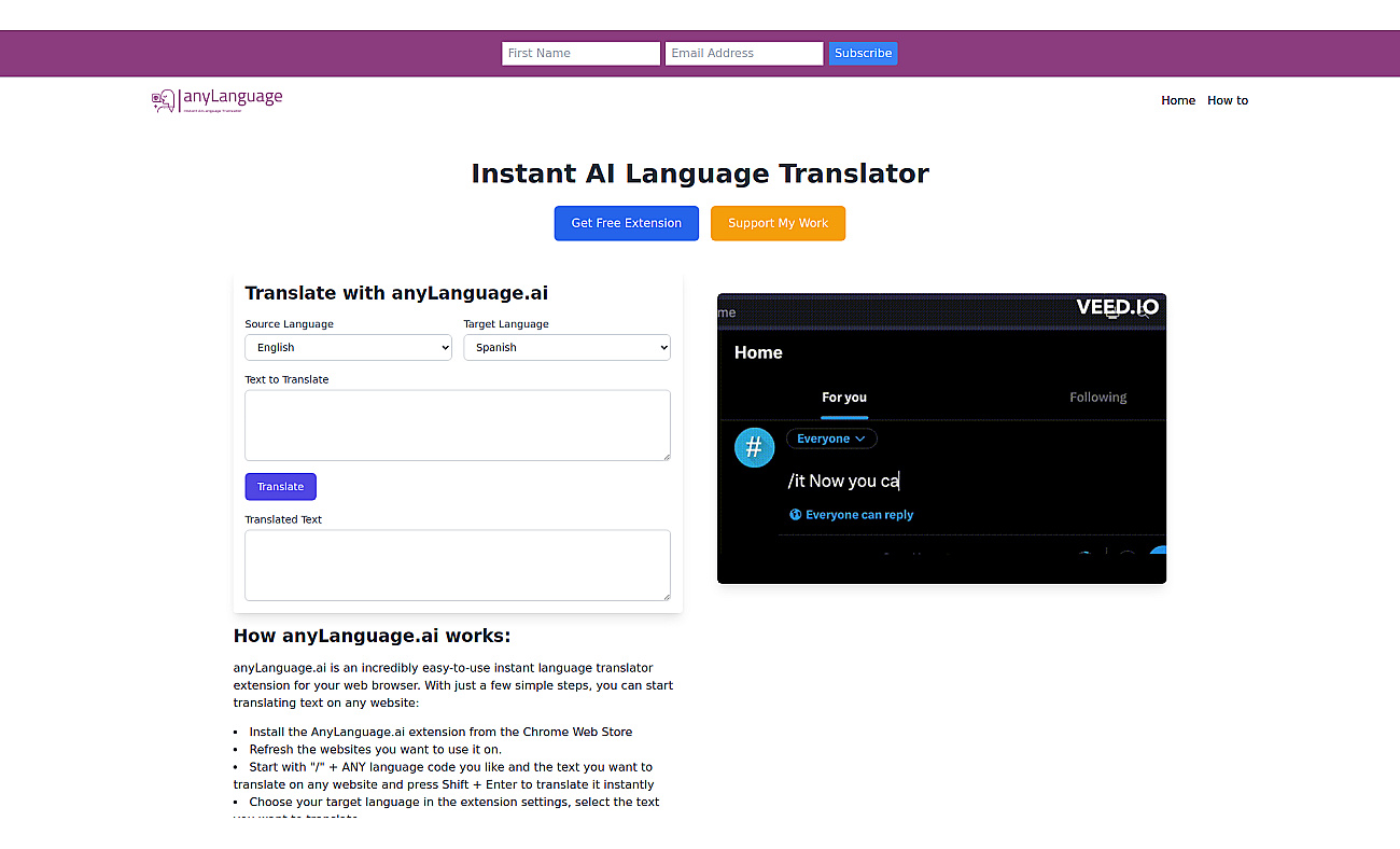 anyLanguage.ai screenshot
