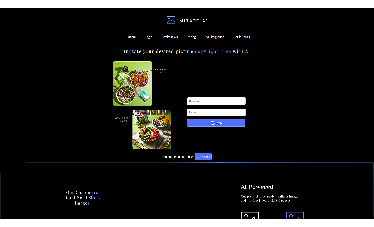 Imitate AI screenshot