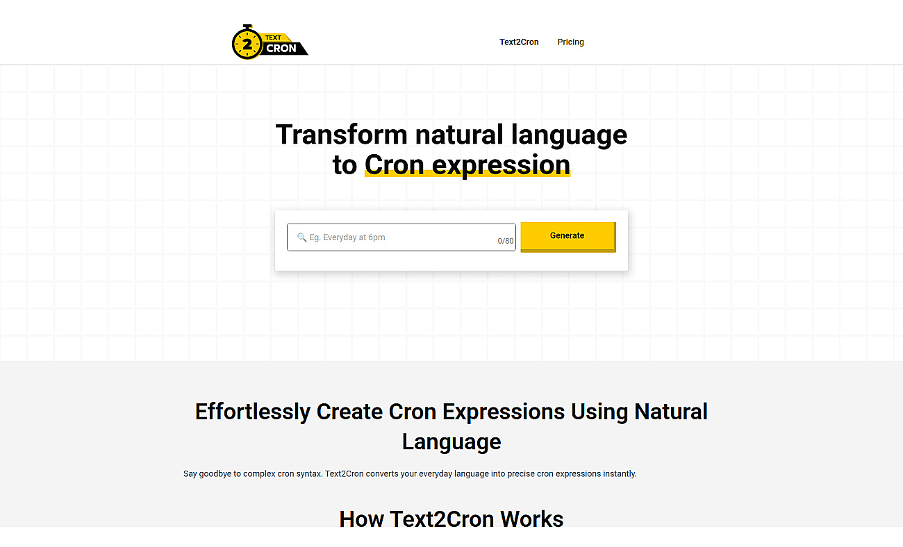 Text2cron screenshot