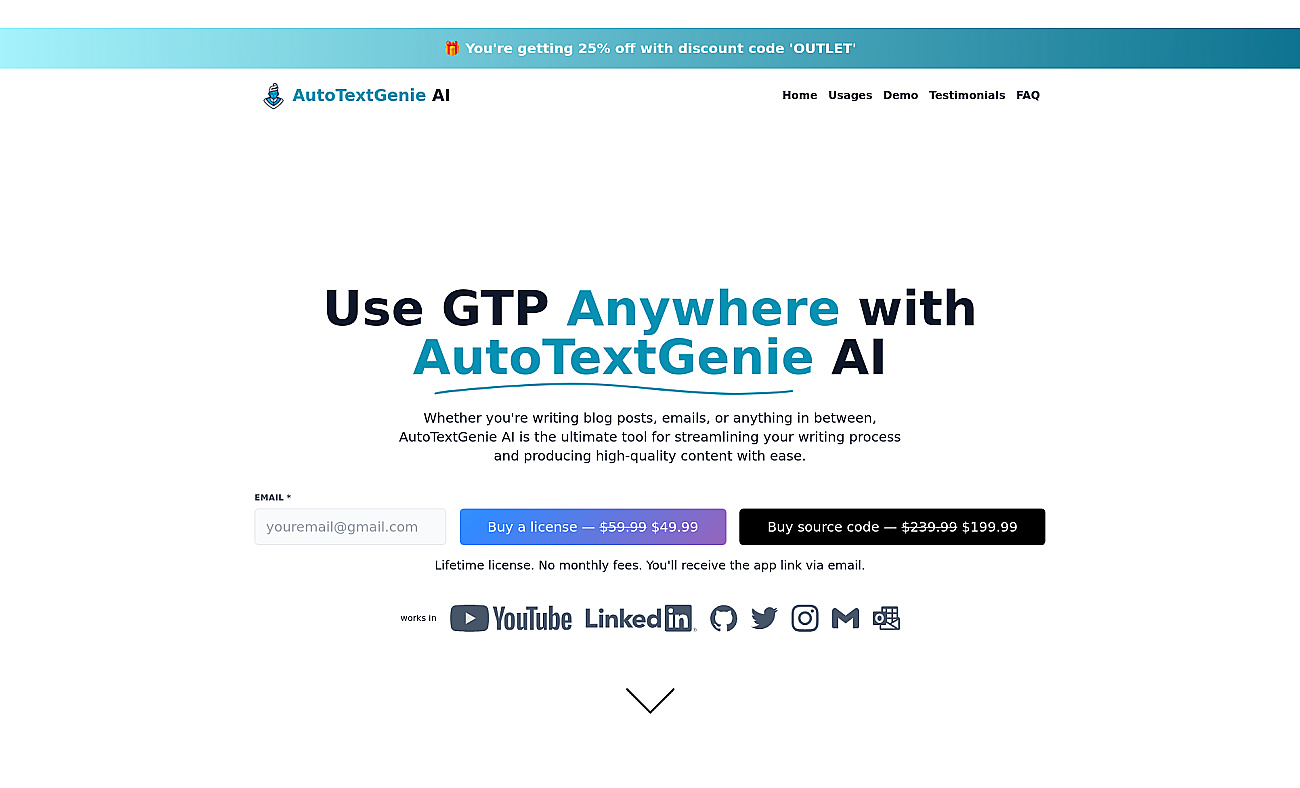 AutoTextGenie AI screenshot