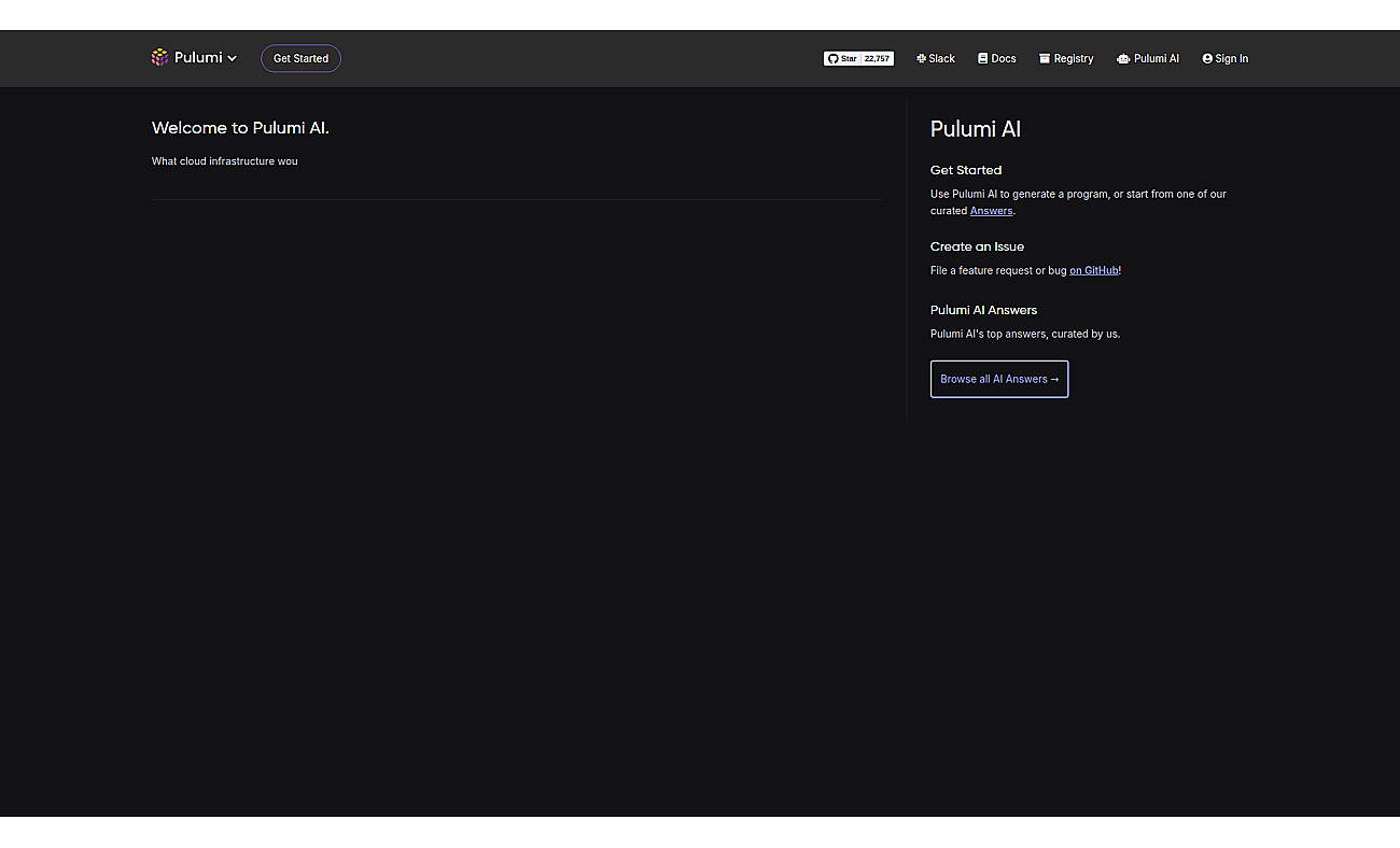 Pulumi screenshot