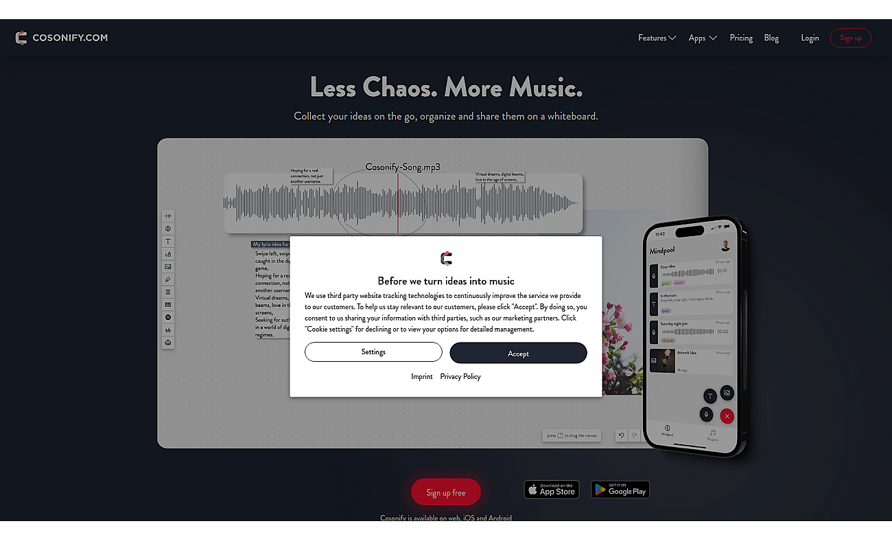 Cosonify screenshot