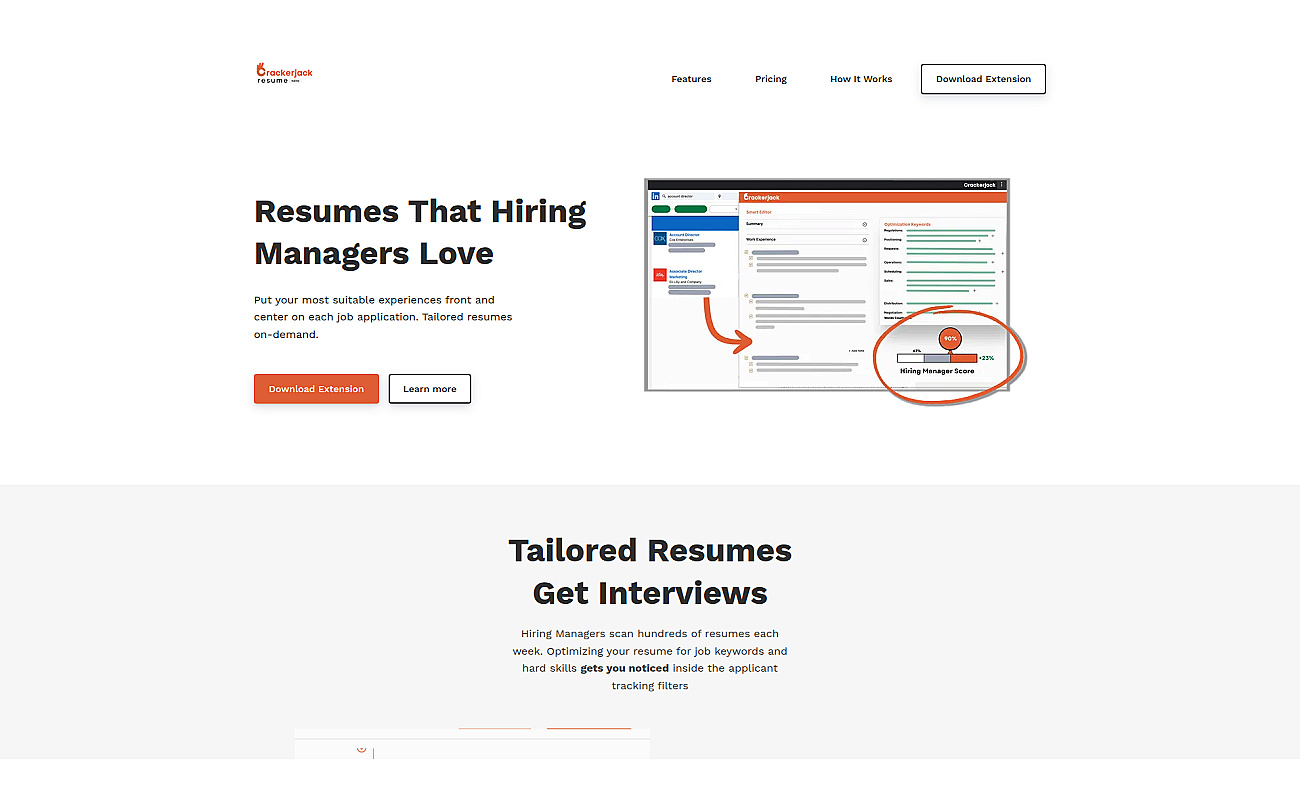 Crackerjack Resume screenshot