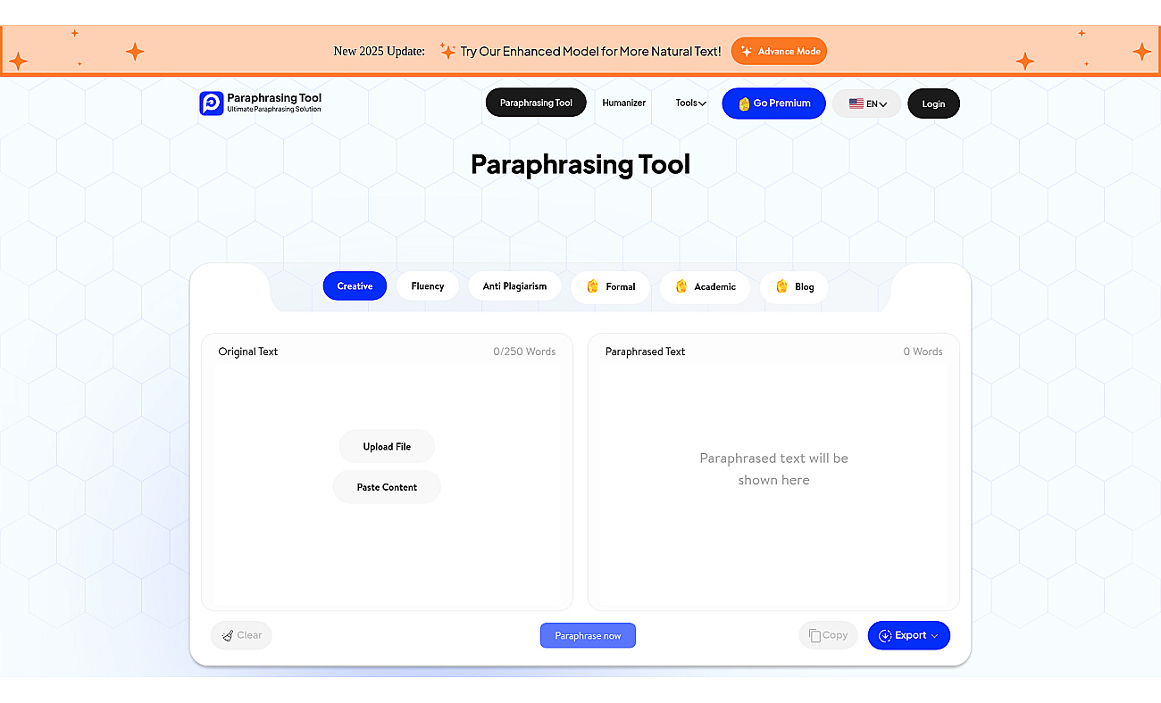 paraphrasing-tool.ai screenshot