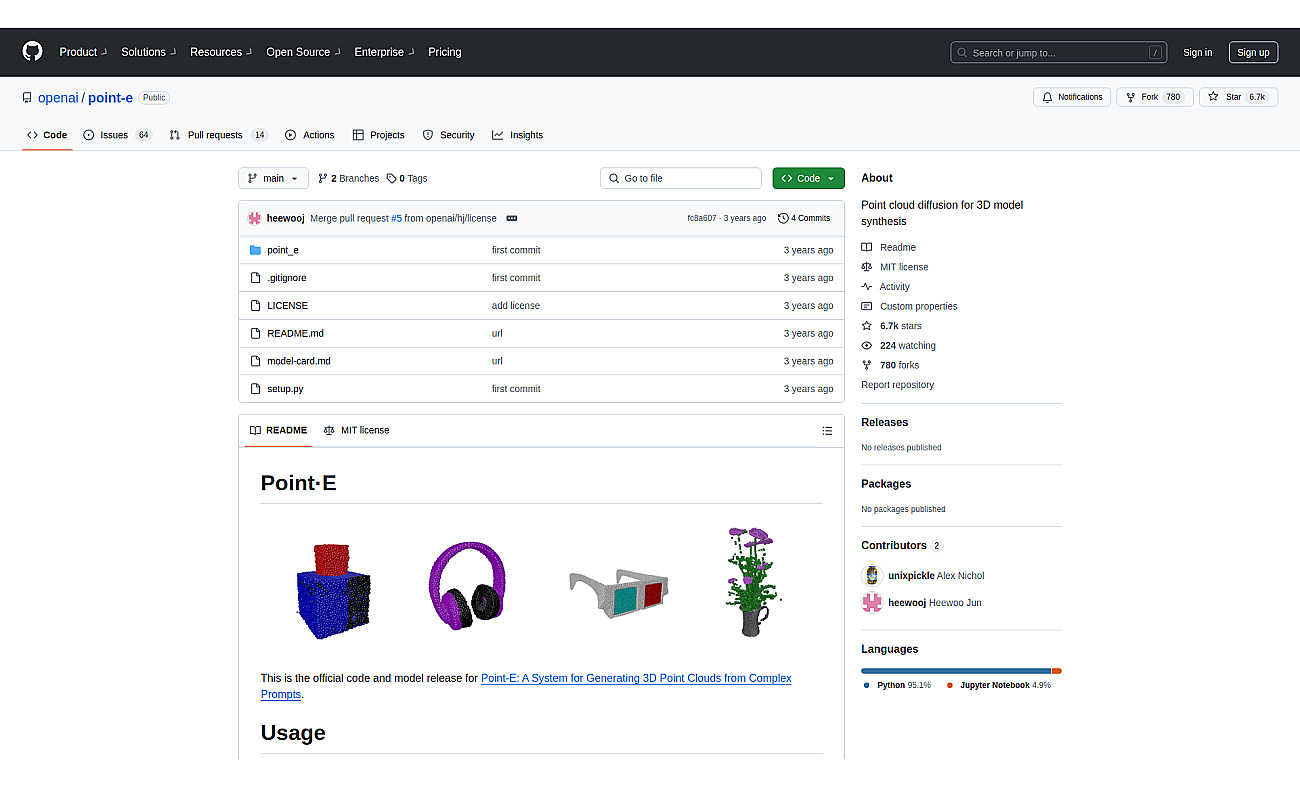 Point-e screenshot