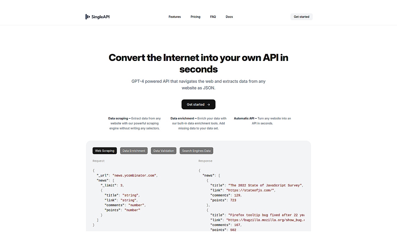 SingleAPI screenshot
