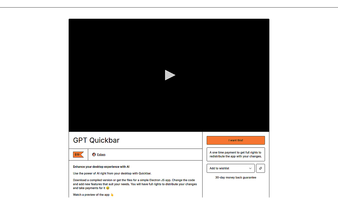 GPT Quickbar screenshot