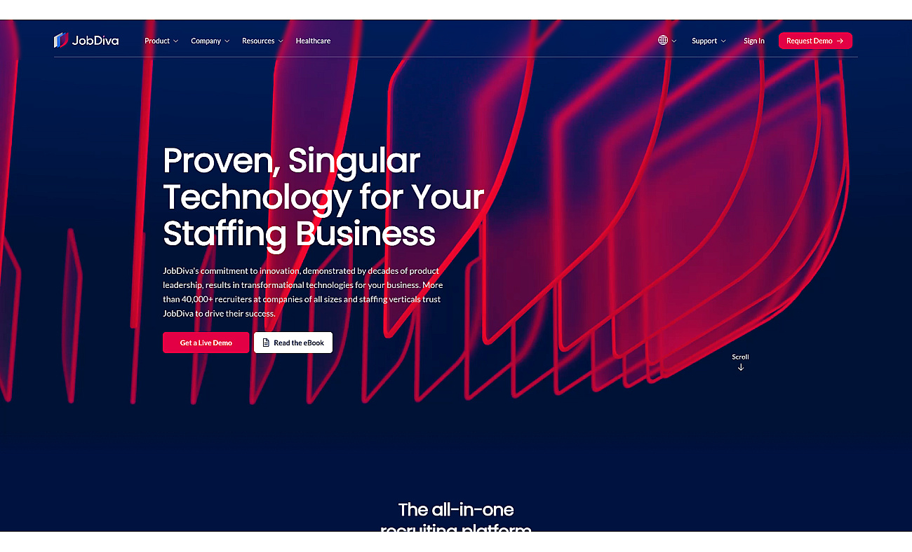 JobDiva screenshot