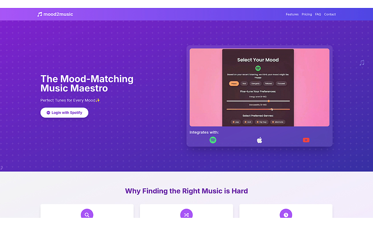 Mood2music screenshot
