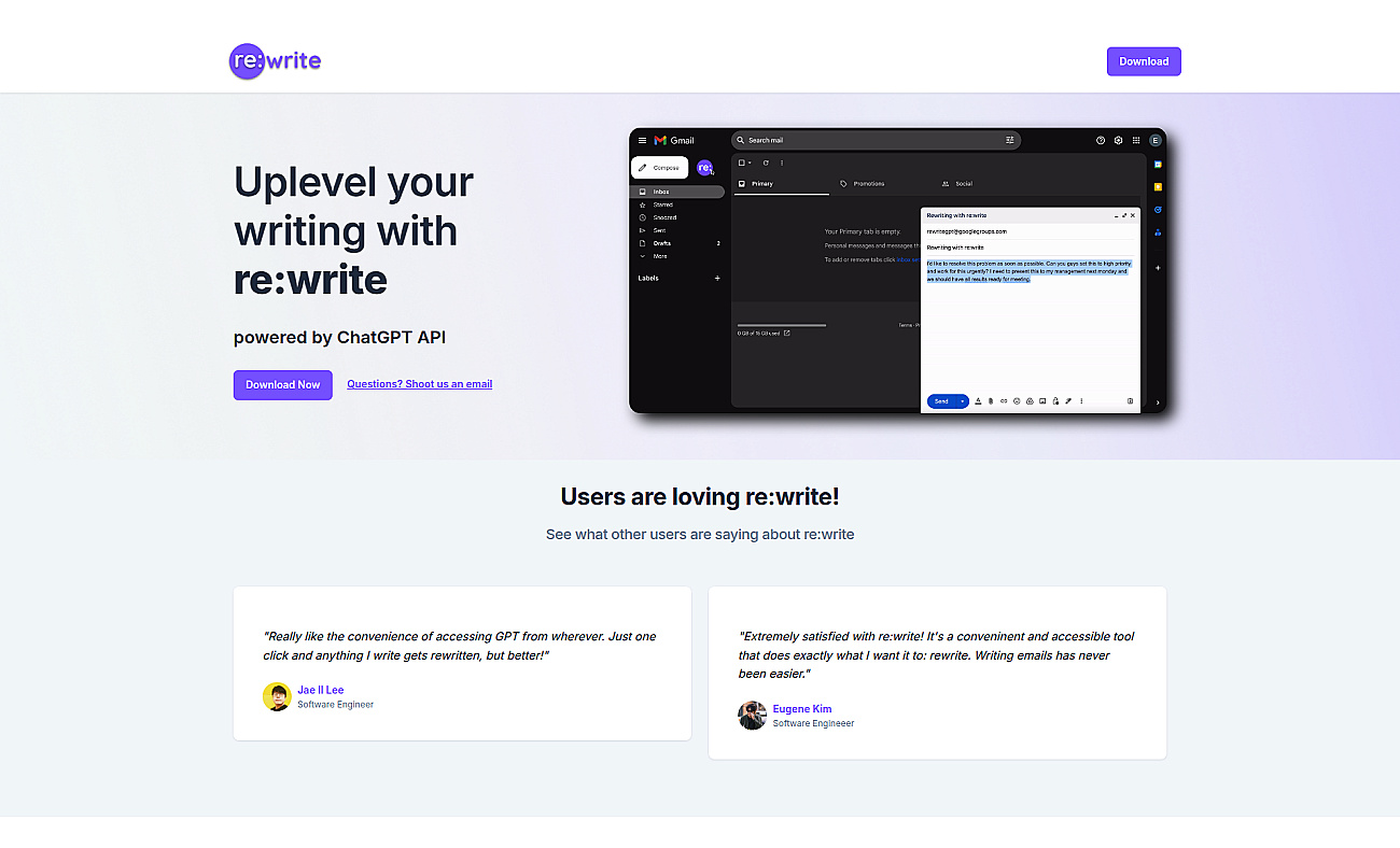 re:write screenshot