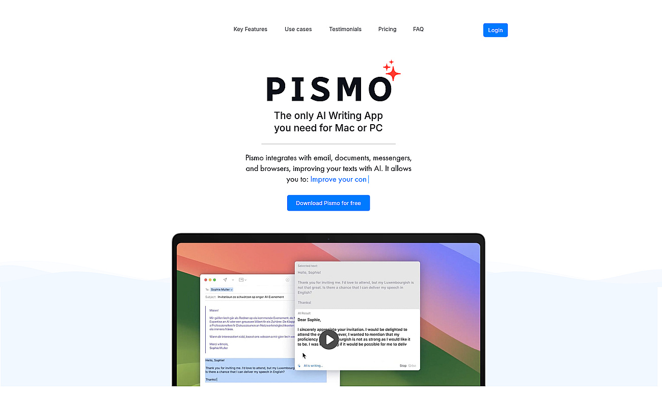 Pismo screenshot