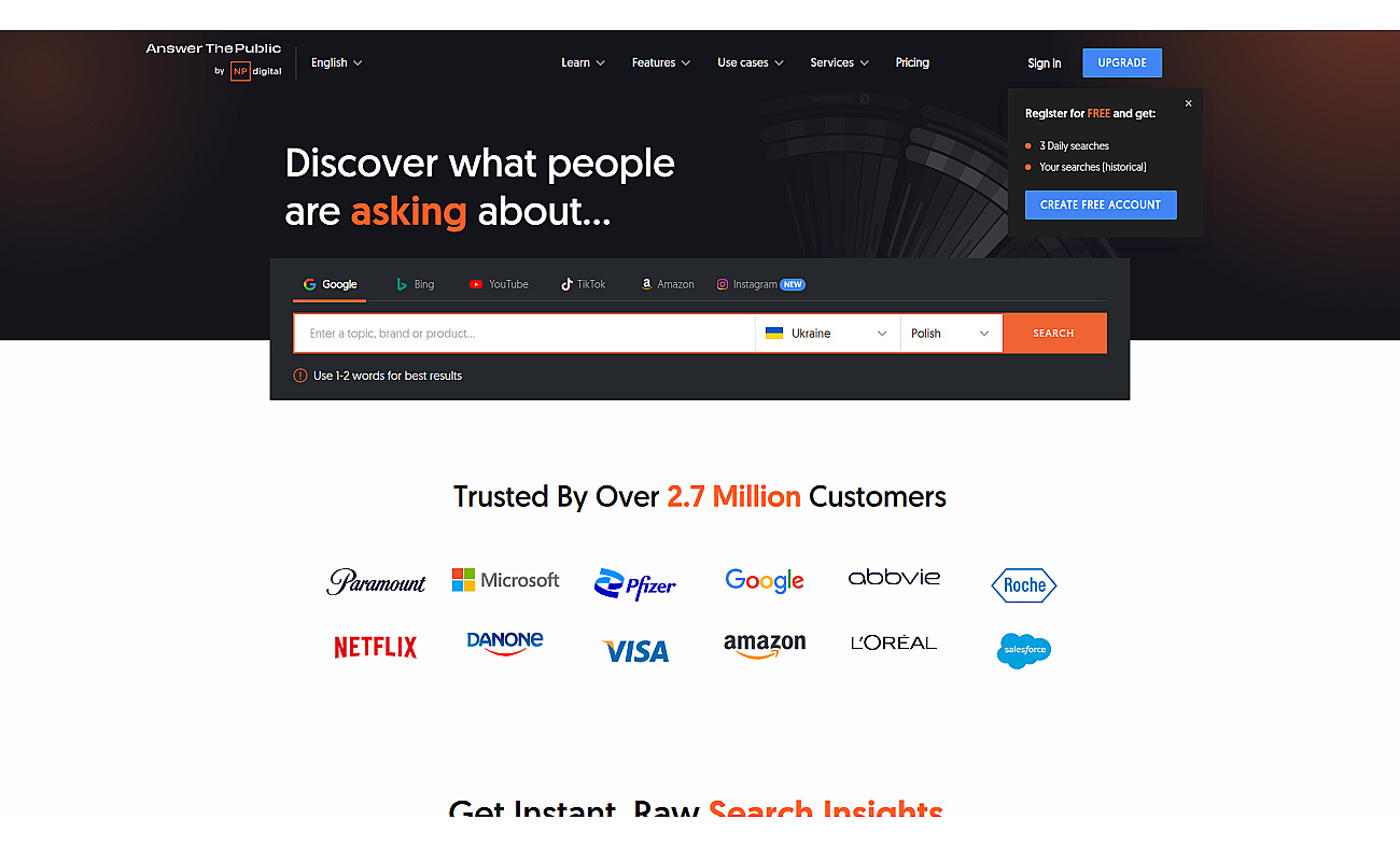 AnswerThePublic screenshot