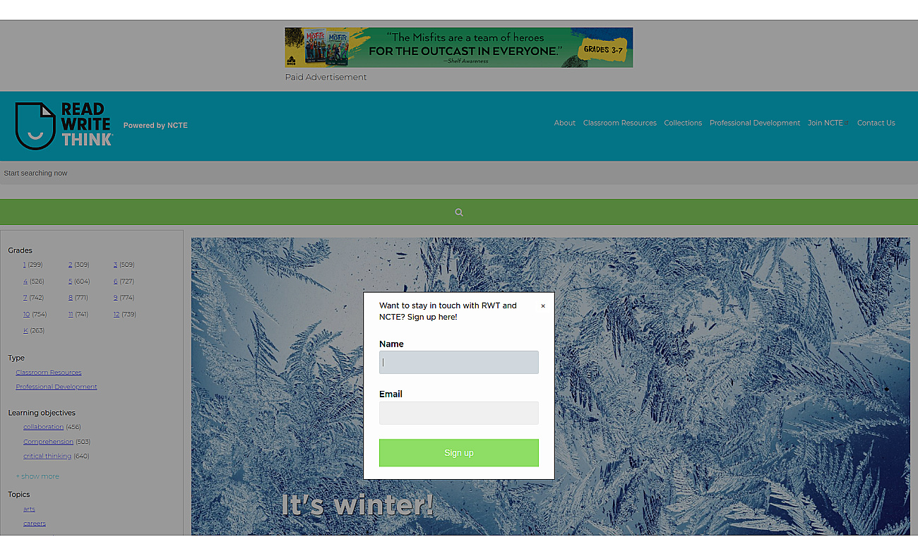 ReadWriteThink screenshot