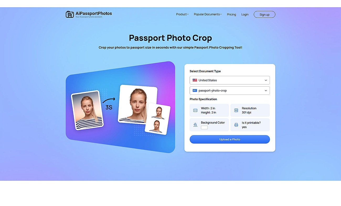Passport Photo Crop screenshot