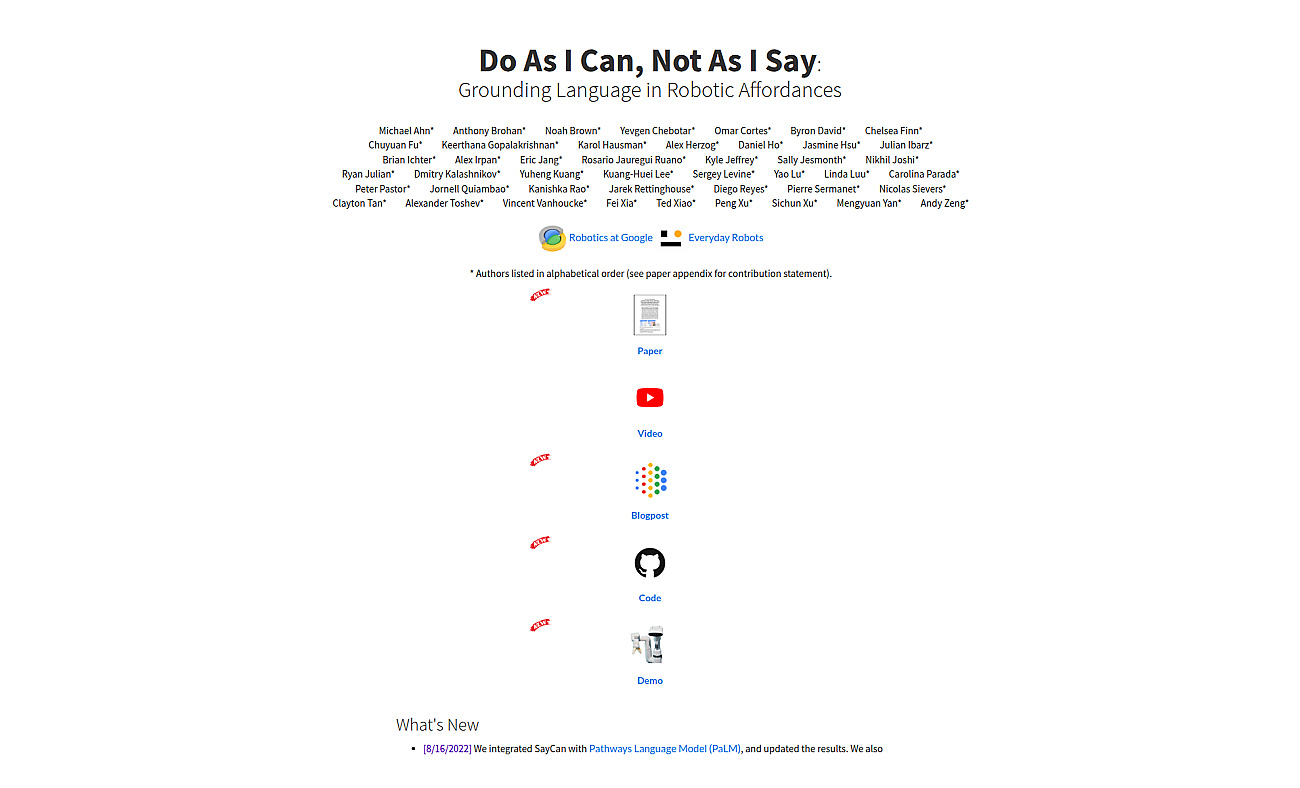 SayCan by Google screenshot