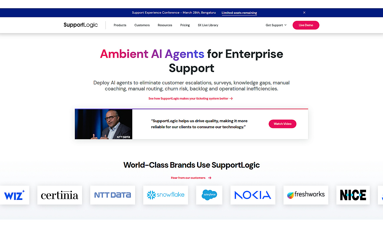 Supportlogic screenshot