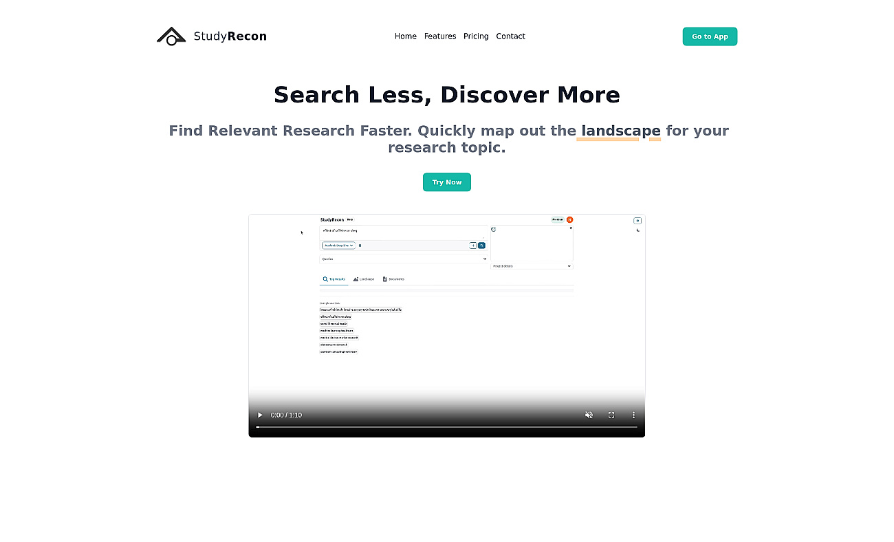 StudyRecon screenshot