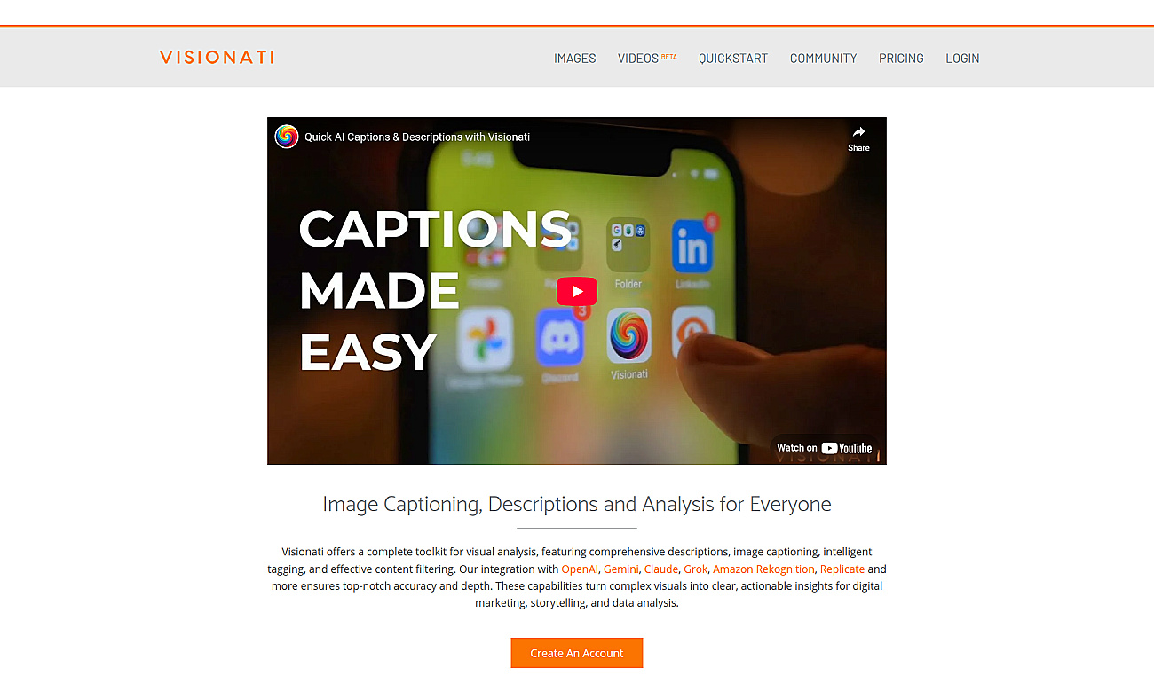 Visionati screenshot