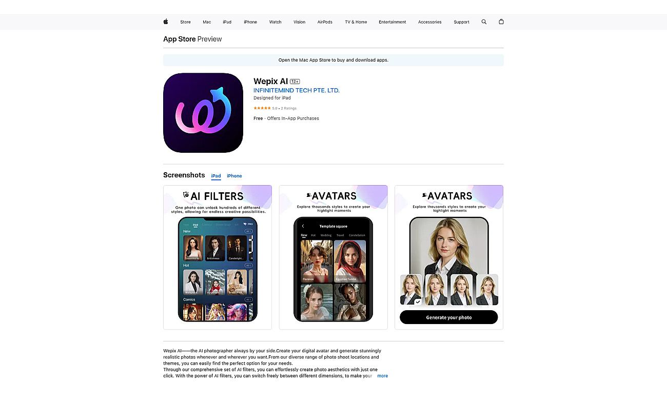 Wepix screenshot