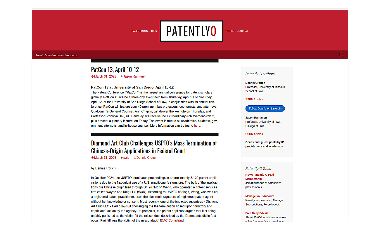 PatentlyO screenshot