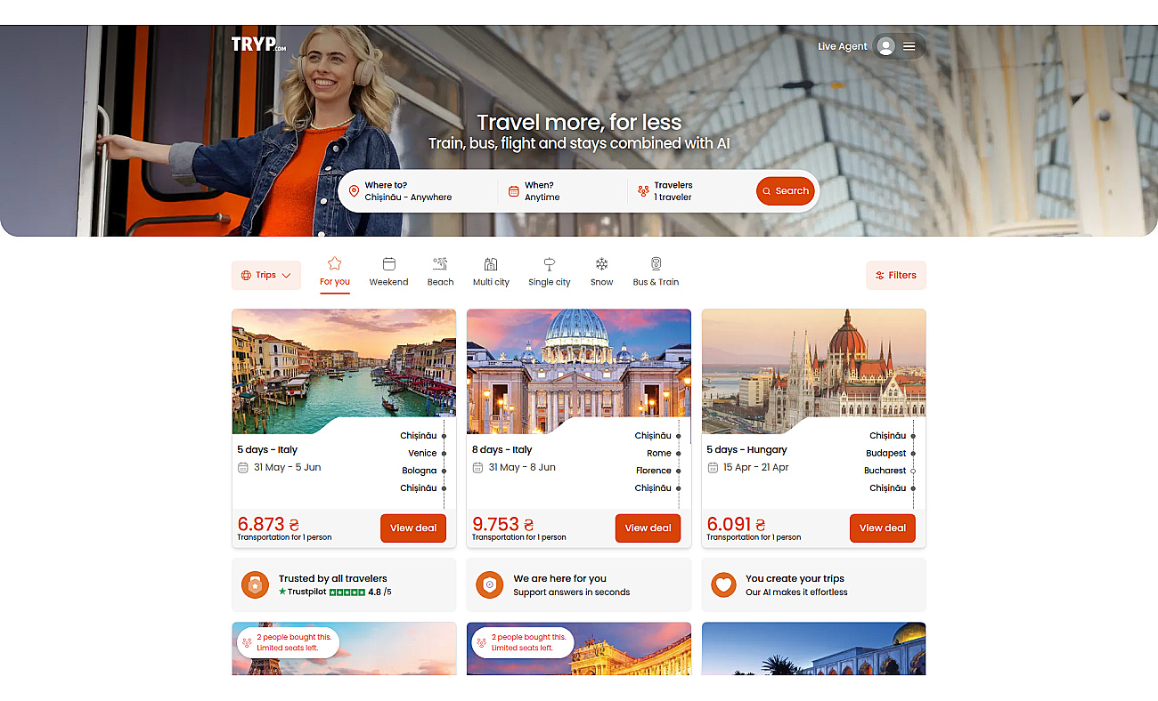 Tryp.com screenshot
