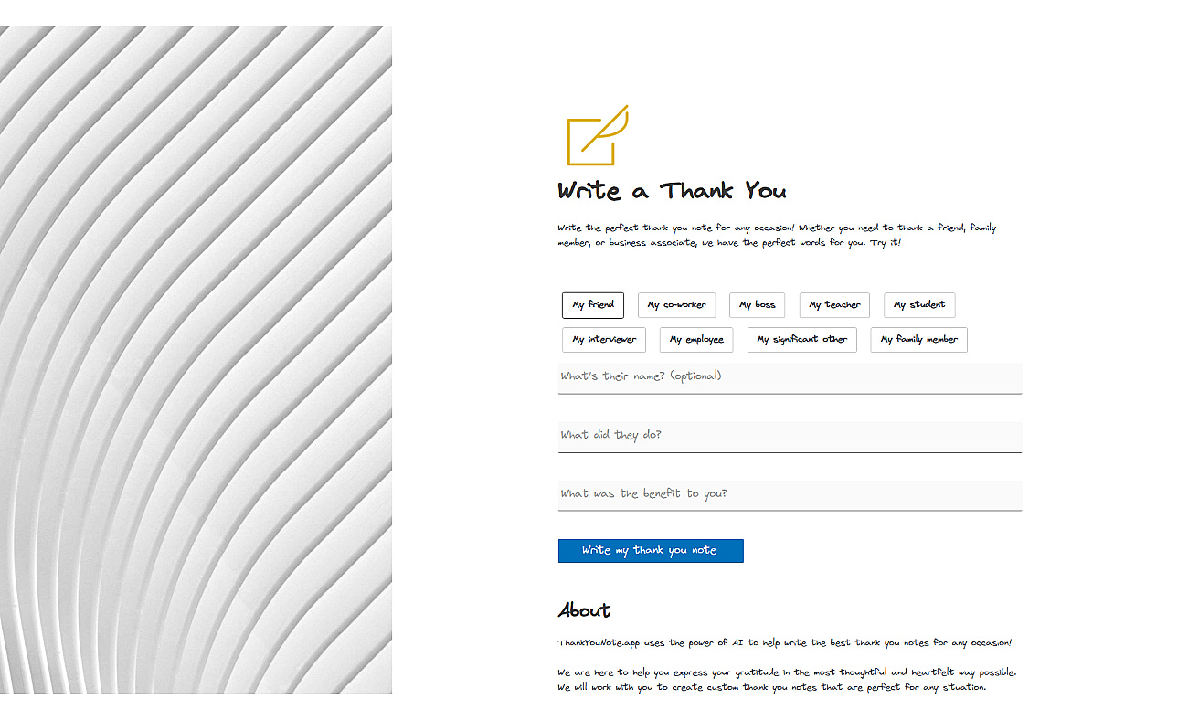 Write A Thank You screenshot