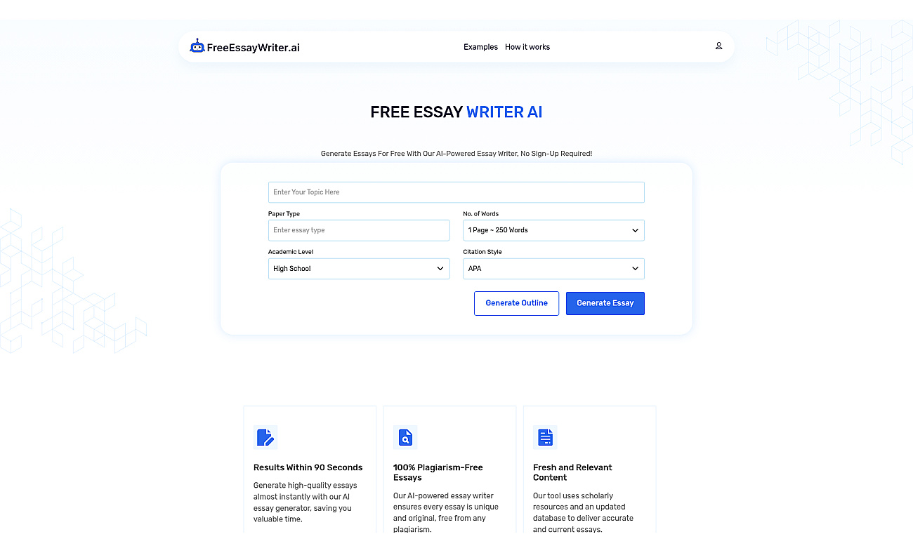 FreeEssayWriter.AI screenshot