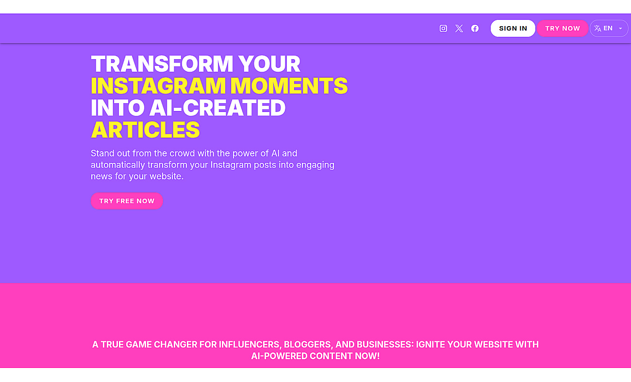 Instanews screenshot