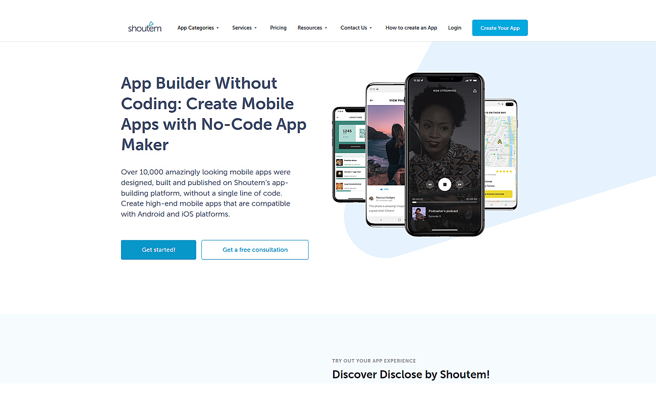 Shoutem screenshot