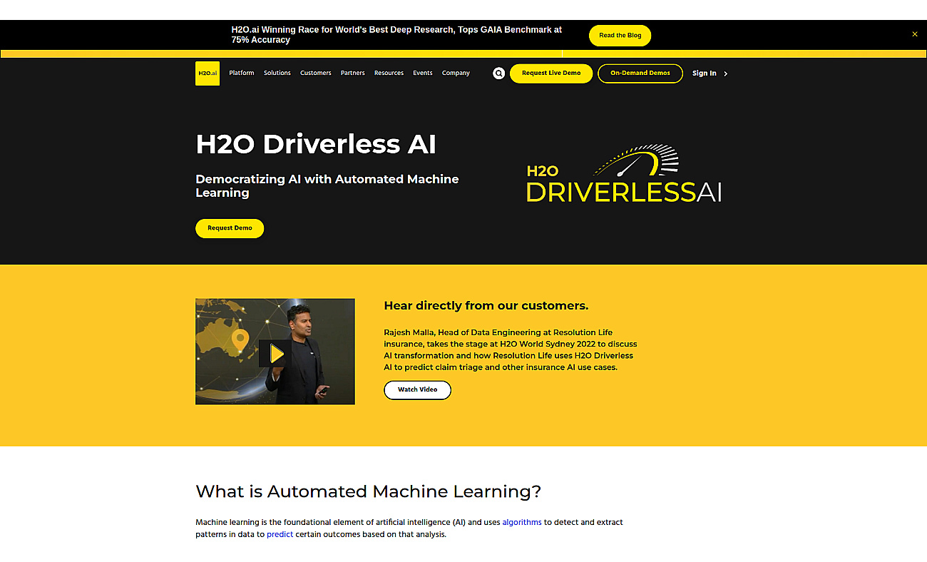 H2O.ai Autopilot screenshot